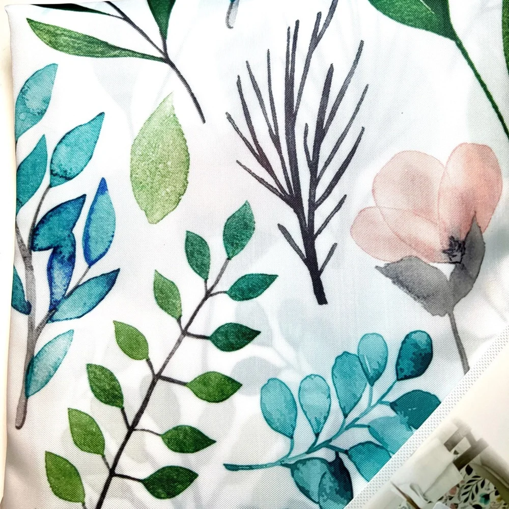 Sia Floral Fabric Shower Curtain Watercolor Flower Garden